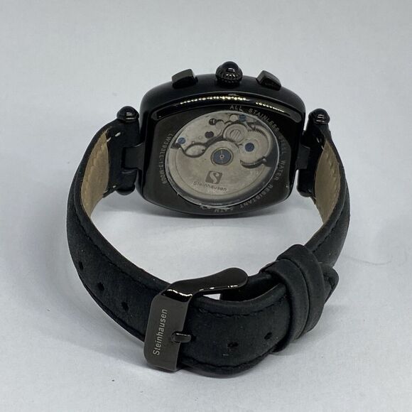 Steinhausen LW393LL-13-M009 Women Black Leather Black Dial Automatic Watch XR191 - Picture 10 of 12